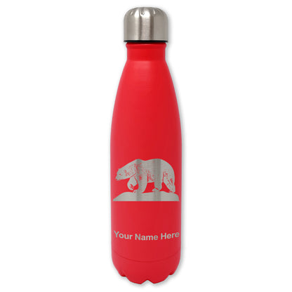 LaserGram Double Wall Water Bottle, Polar Bear, Personalized Engraving Included