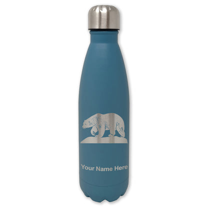 LaserGram Double Wall Water Bottle, Polar Bear, Personalized Engraving Included