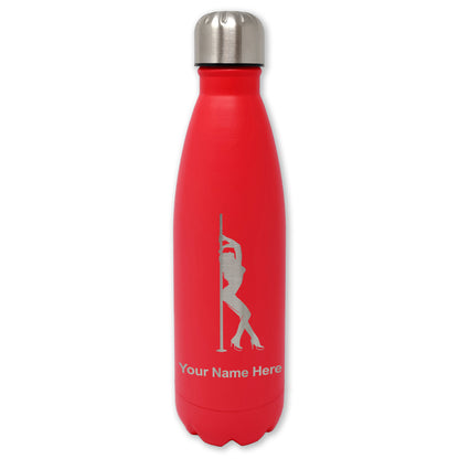 LaserGram Double Wall Water Bottle, Pole Dancer, Personalized Engraving Included