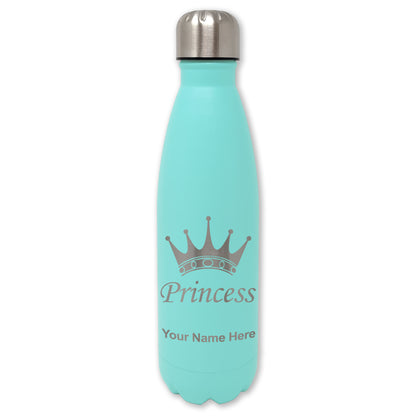 LaserGram Double Wall Water Bottle, Princess Crown, Personalized Engraving Included