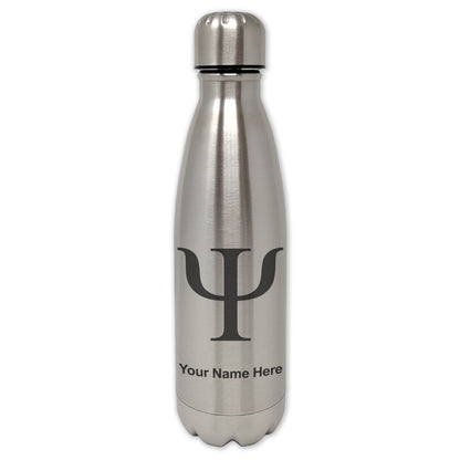 LaserGram Double Wall Water Bottle, Psi Symbol, Personalized Engraving Included