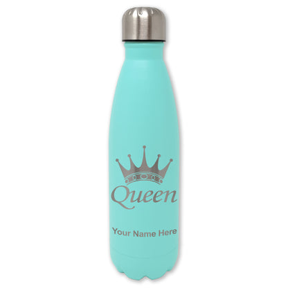 LaserGram Double Wall Water Bottle, Queen Crown, Personalized Engraving Included