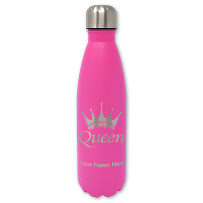 LaserGram Double Wall Water Bottle, Queen Crown, Personalized Engraving Included