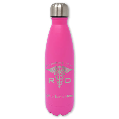 LaserGram Double Wall Water Bottle, RD Registered Dietitian, Personalized Engraving Included