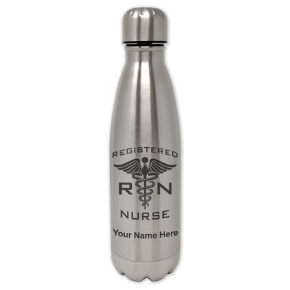 LaserGram Double Wall Water Bottle, RN Registered Nurse, Personalized Engraving Included