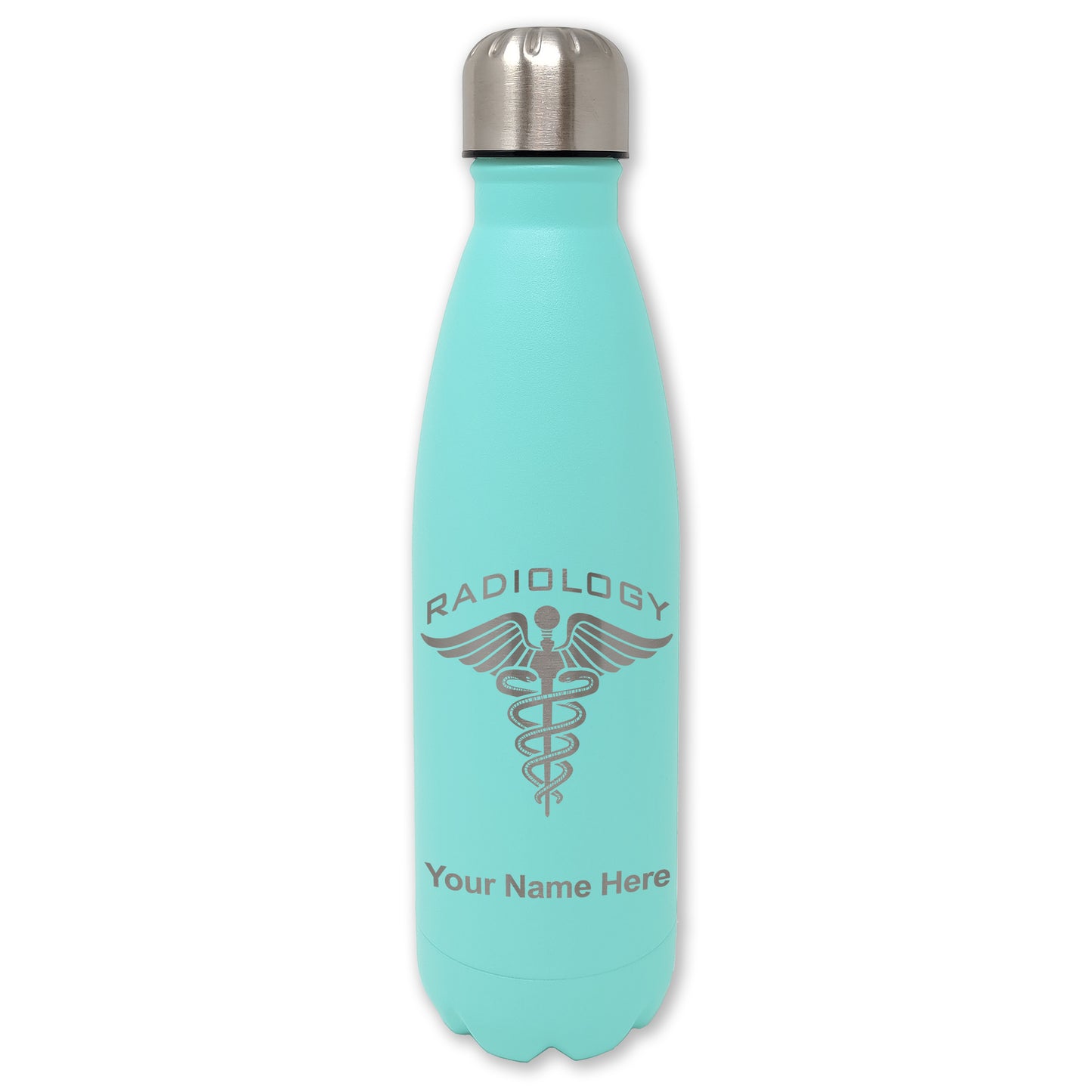 LaserGram Double Wall Water Bottle, Radiology, Personalized Engraving Included