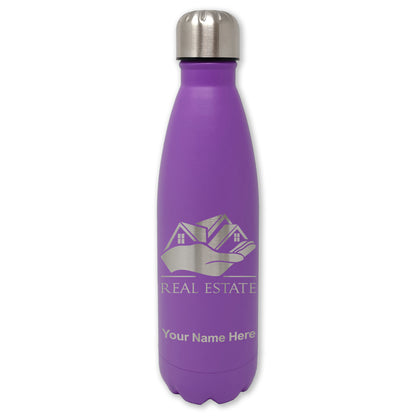 LaserGram Double Wall Water Bottle, Real Estate, Personalized Engraving Included