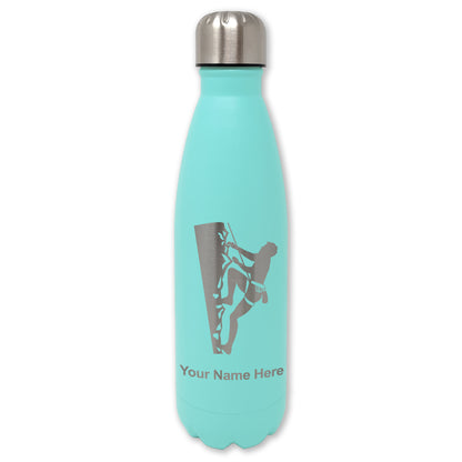 LaserGram Double Wall Water Bottle, Rock Climber, Personalized Engraving Included