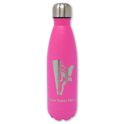 LaserGram Double Wall Water Bottle, Rock Climber, Personalized Engraving Included