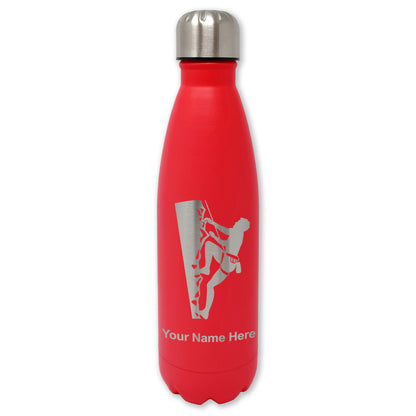 LaserGram Double Wall Water Bottle, Rock Climber, Personalized Engraving Included