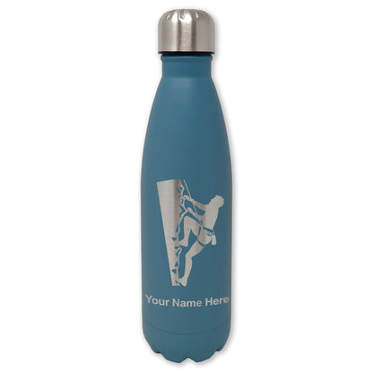 LaserGram Double Wall Water Bottle, Rock Climber, Personalized Engraving Included