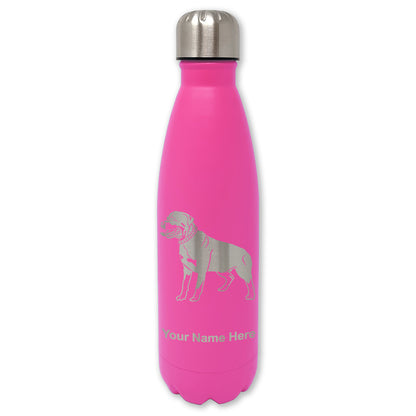 LaserGram Double Wall Water Bottle, Rottweiler Dog, Personalized Engraving Included