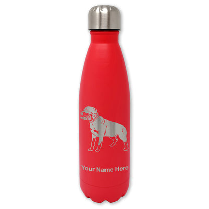 LaserGram Double Wall Water Bottle, Rottweiler Dog, Personalized Engraving Included
