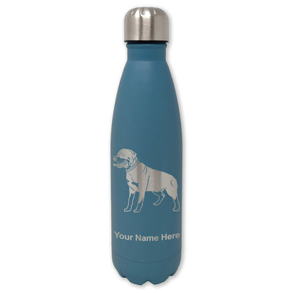 LaserGram Double Wall Water Bottle, Rottweiler Dog, Personalized Engraving Included