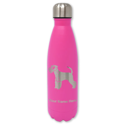 LaserGram Double Wall Water Bottle, Schnauzer Dog, Personalized Engraving Included