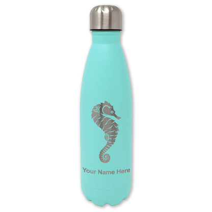 LaserGram Double Wall Water Bottle, Seahorse, Personalized Engraving Included