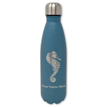 LaserGram Double Wall Water Bottle, Seahorse, Personalized Engraving Included