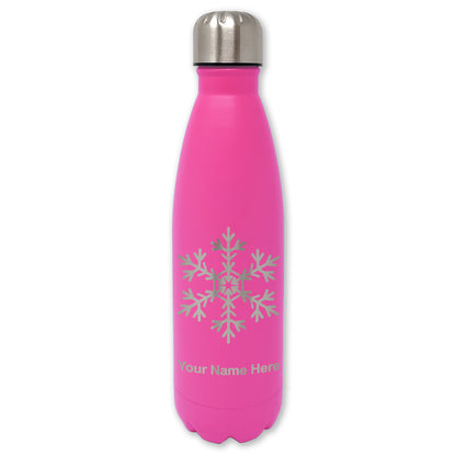 LaserGram Double Wall Water Bottle, Snowflake, Personalized Engraving Included