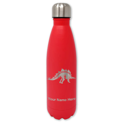 LaserGram Double Wall Water Bottle, Stegosaurus Dinosaur, Personalized Engraving Included