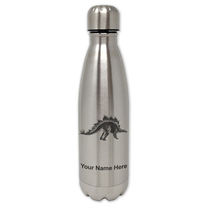 LaserGram Double Wall Water Bottle, Stegosaurus Dinosaur, Personalized Engraving Included