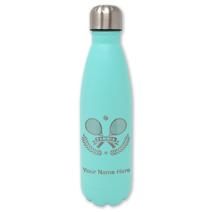 LaserGram Double Wall Water Bottle, Tennis Rackets, Personalized Engraving Included
