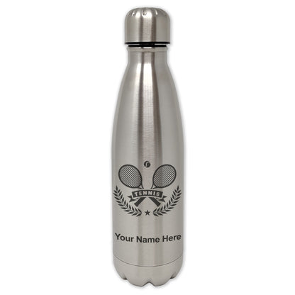LaserGram Double Wall Water Bottle, Tennis Rackets, Personalized Engraving Included