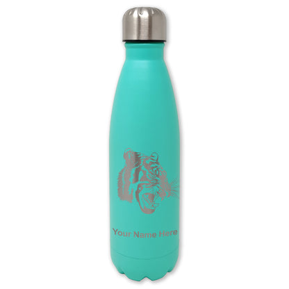 LaserGram Double Wall Water Bottle, Tiger Head, Personalized Engraving Included