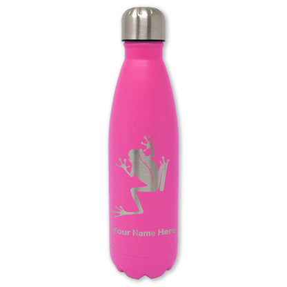 LaserGram Double Wall Water Bottle, Tree Frog, Personalized Engraving Included