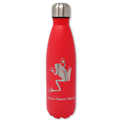 LaserGram Double Wall Water Bottle, Tree Frog, Personalized Engraving Included