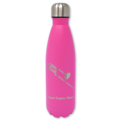 LaserGram Double Wall Water Bottle, Trombone, Personalized Engraving Included