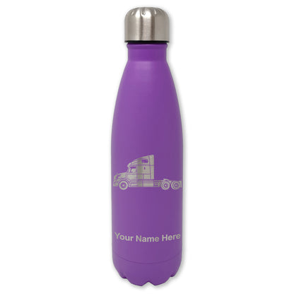 LaserGram Double Wall Water Bottle, Truck Cab, Personalized Engraving Included