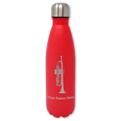 LaserGram Double Wall Water Bottle, Trumpet, Personalized Engraving Included