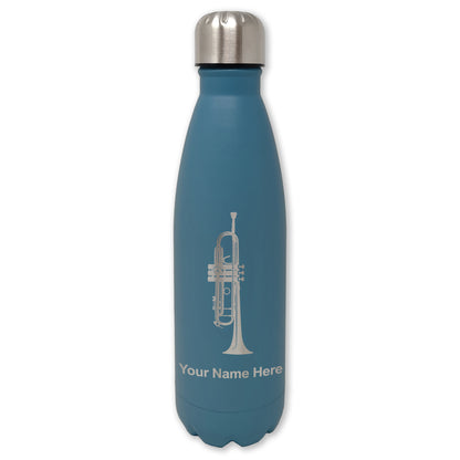 LaserGram Double Wall Water Bottle, Trumpet, Personalized Engraving Included