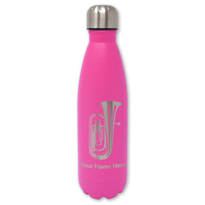 LaserGram Double Wall Water Bottle, Tuba, Personalized Engraving Included