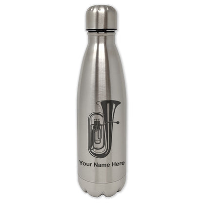 LaserGram Double Wall Water Bottle, Tuba, Personalized Engraving Included