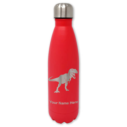 LaserGram Double Wall Water Bottle, Tyrannosaurus Rex Dinosaur, Personalized Engraving Included