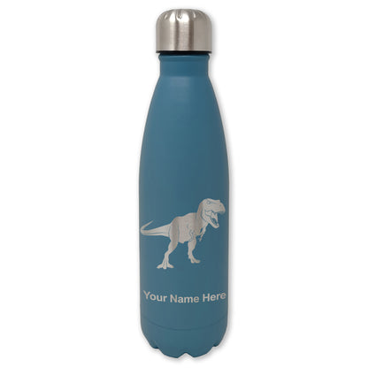 LaserGram Double Wall Water Bottle, Tyrannosaurus Rex Dinosaur, Personalized Engraving Included