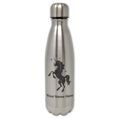 LaserGram Double Wall Water Bottle, Unicorn, Personalized Engraving Included
