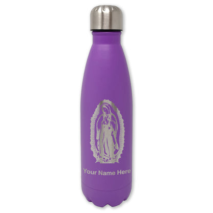 LaserGram Double Wall Water Bottle, Virgen de Guadalupe, Personalized Engraving Included