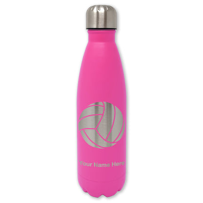 LaserGram Double Wall Water Bottle, Volleyball Ball, Personalized Engraving Included