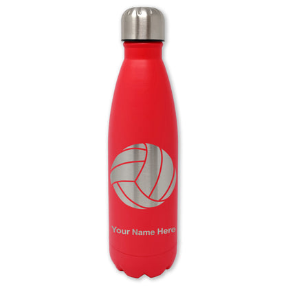LaserGram Double Wall Water Bottle, Volleyball Ball, Personalized Engraving Included