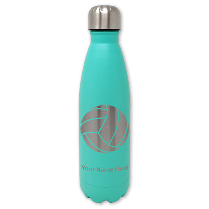 LaserGram Double Wall Water Bottle, Volleyball Ball, Personalized Engraving Included