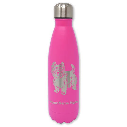 LaserGram Double Wall Water Bottle, West Highland Terrier Dog, Personalized Engraving Included
