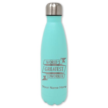 LaserGram Double Wall Water Bottle, World's Greatest Coworker, Personalized Engraving Included