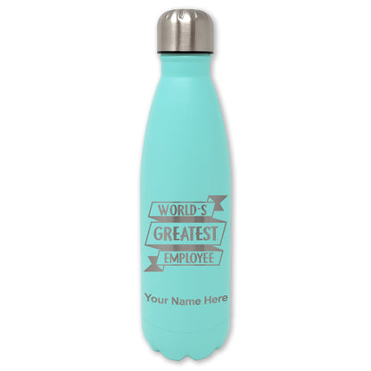 LaserGram Double Wall Water Bottle, World's Greatest Employee, Personalized Engraving Included