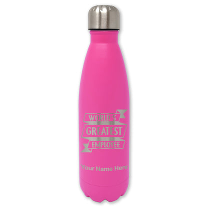 LaserGram Double Wall Water Bottle, World's Greatest Employee, Personalized Engraving Included