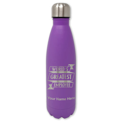 LaserGram Double Wall Water Bottle, World's Greatest Employee, Personalized Engraving Included