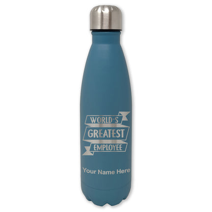LaserGram Double Wall Water Bottle, World's Greatest Employee, Personalized Engraving Included