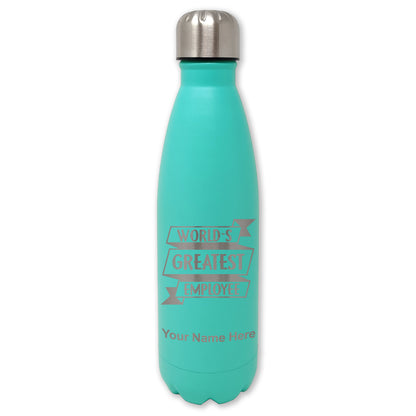 LaserGram Double Wall Water Bottle, World's Greatest Employee, Personalized Engraving Included
