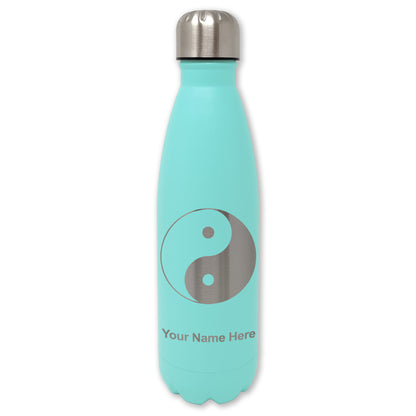 LaserGram Double Wall Water Bottle, Yin Yang, Personalized Engraving Included
